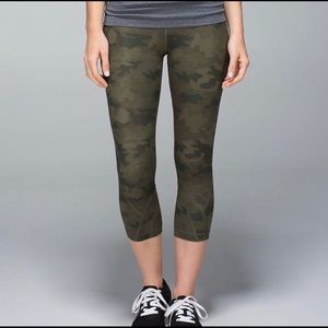 Lululemon Inspire Crop in Camo Green